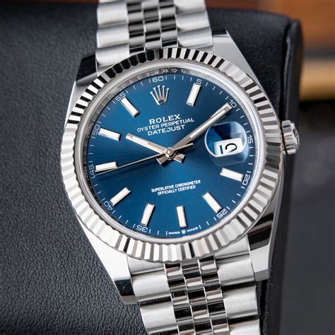 rolex datejust blue dial jubilee|rolex datejust 41.